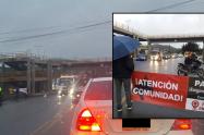 Bloqueo en la vía a La Calera