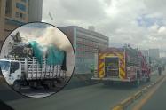 Fuego en plena NQS un carril cerrado y el trancón no perdona