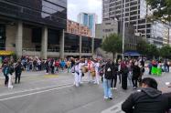 Manifestación en la carrera séptima