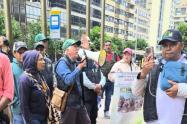 Protesta en la carrera Séptima con calle 32