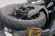 Moto accidentada en calle de Bogotá
