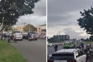 Bloqueo en la Av. Ciudad de Cali con calle 26 por protestas en Bogotá