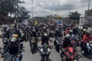 Movilización de moteros en Bogotá 