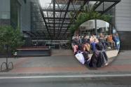 Manifestantes bloquean paso del Centro Comercial San Martín