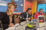 Patricia Duque, ministra del Deporte, en la cabina de Alerta Bogotá