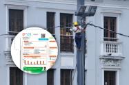 Empleado arreglando el suministro de energía