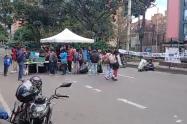 Bloqueo en calle 72 frente a la Pedagógica