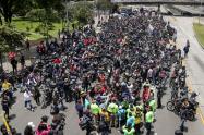 Manifestación de motociclistas en Bogotá