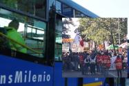 Trancón en la 73 con 9 TransMilenio activo desvío masivos