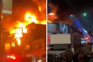 Incendio en Bogotá desató el caos: bodega quedó envuelta en llamas