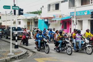 Motocicletas en las calles de Sincelejo