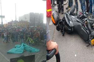 Accidente de motocicleta en el sur de Bogotá