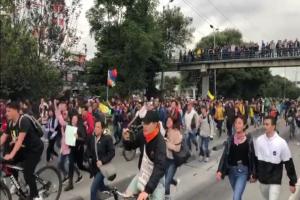 Bloqueada la autopista norte en Bogotá
