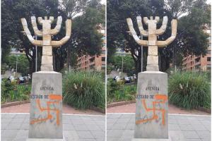 Vandalizan monumento del Estado de Israel en el norte de Bogotá