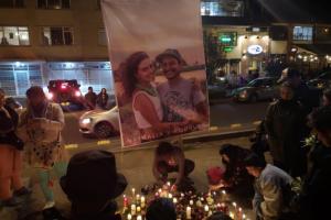 Velatón por la muerte de Nathalia Jiménez y Rodrigo Monsalve en Bogotá