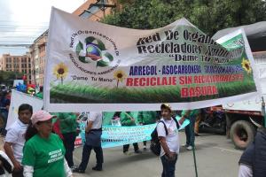 Protesta de recicladores en Bogotá