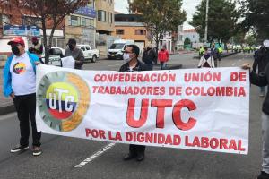 Protesta de conductores de Transmilenio en medio de cuarentena