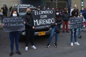 Protesta de comerciantes en Bogotá