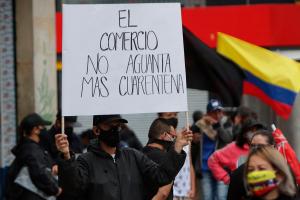 Comerciantes de San Victorino adelantan protesta