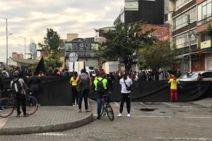 Protesta de comerciantes en la Avenida Caracas
