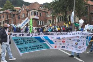 Protesta de médicos en Bogotá