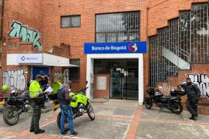 Robo en sucursal bancaria en Bogotá