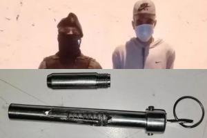 Extranjero capturado con esfero pistola