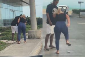 Mujer celosa le rompe el celular a su pareja