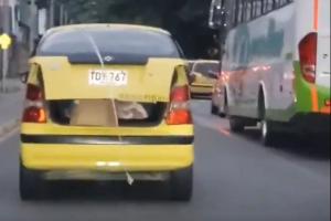Niño en el baúl de un taxi