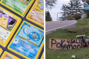 Niño vende sus cartas Pokémon para salvar a su perro 