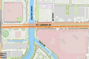 Cierre de carril en la Av. carrera 68 entre calle 80 y calle 98