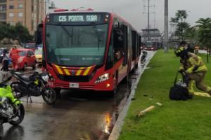 Accidente de Transmilenio y moto en la NQS 