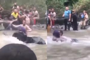 Migrante y su bebé por poco mueren arrastrados por un río en el Darién