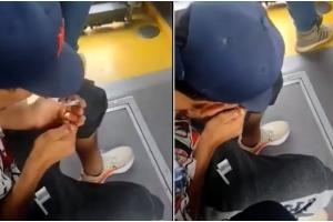 Joven consume droga en bus del MIO