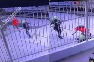 Policía da de baja a sujeto que lo atacó como loco a cuchillo