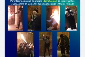 Autoridades publican cartel con los responsables de ataques a Catedral Primada en Bogotá