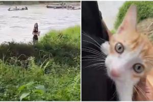 Mujer descubierta lanzando gaticos al río