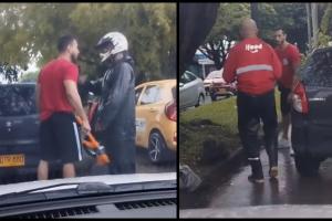 Conductores se agarran en plena calle