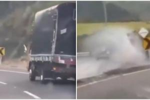 Camión se quedó sin frenos y por poco causa una tragedia en Nariño