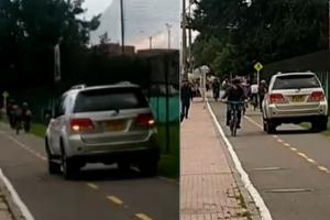 Camioneta recorrió varios kilómetros por la ciclorruta de la Avenida 68