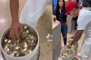 Joven pagó iphone 14 con monedas 