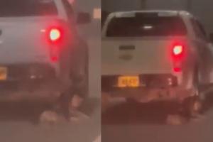 Perro arrastrado por camioneta en Antioquia 