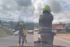 Policía disparó a hombre con machete