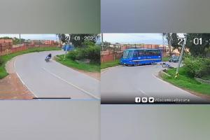 Motocicletas se choca con un SITP  