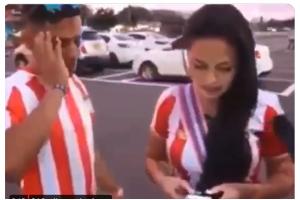 A hincha del Junior le descubren infidelidad en vivo