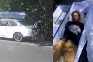 Ladrón se metió en un ataúd para intentar huir de su país 