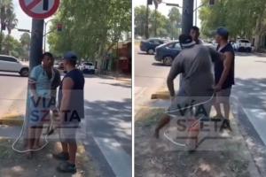 Ladrón amarrado a un poste