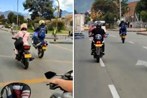 Motociclista en la autopista norte