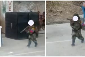 video en el que disfrazan a pequeño de disidente de las Farc