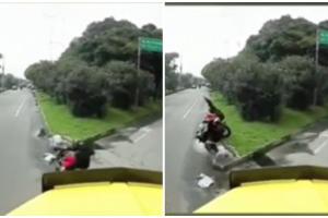 Motociclista hizo imprudencia en la autopista norte